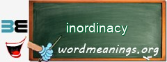 WordMeaning blackboard for inordinacy